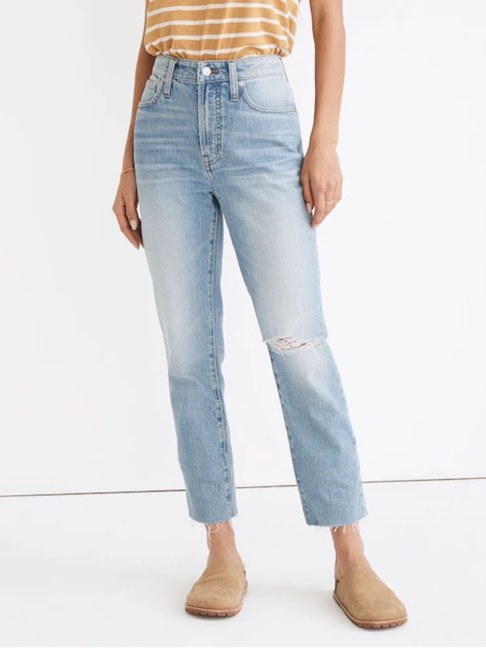 Madewell Curvy‎ Perfect Vintage Jeans in Coney Wash: Destroyed Edition